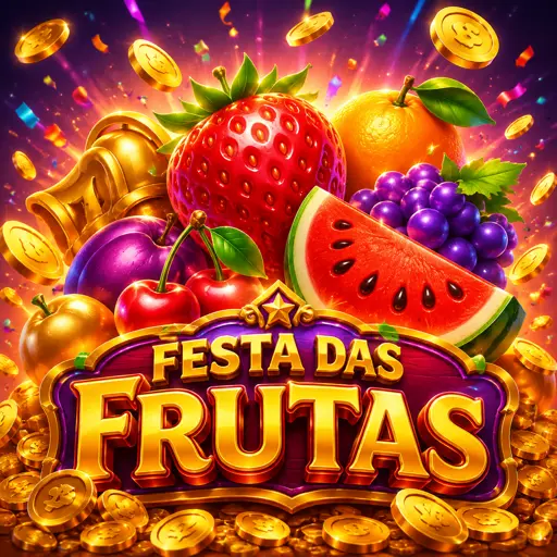 Frutas coloridas em grade de blocos da slot Fruit Party